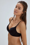 Siyah Irıs Kulaklı Yarı Push Up Sütyen
