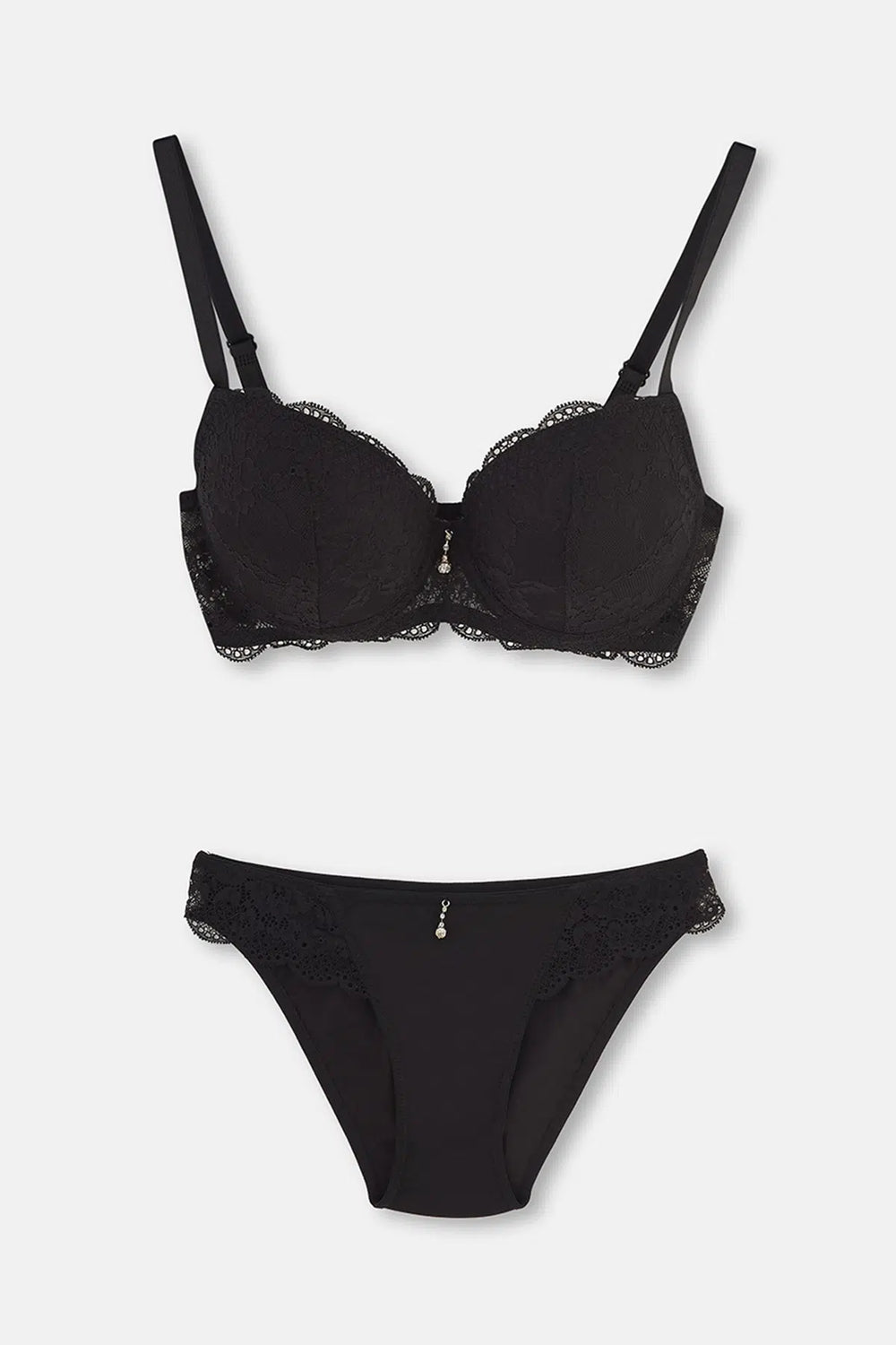 Siyah Magıc Badem Boş Cup Sütyen Takımı