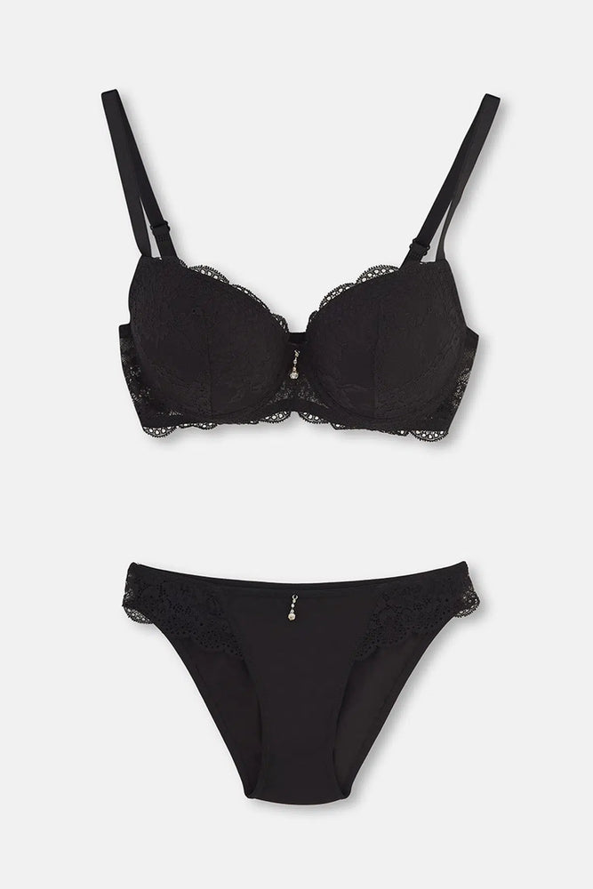 Siyah Magıc Badem Boş Cup Sütyen Takımı