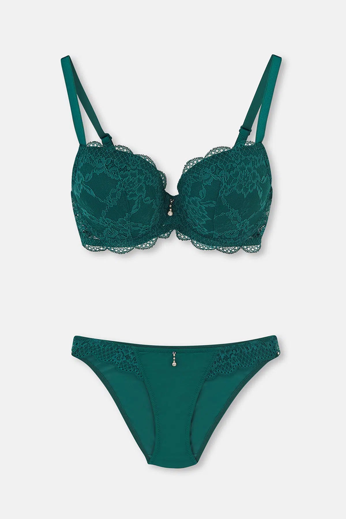 Yeşil Magıc Badem Boş Cup Sütyen Takımı