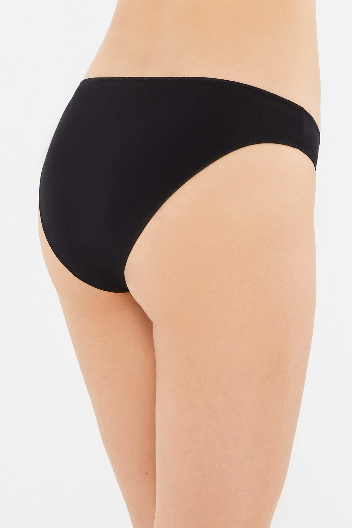 Siyah 3'Lü Düşük Bel Izsiz Kadın Slip Külot