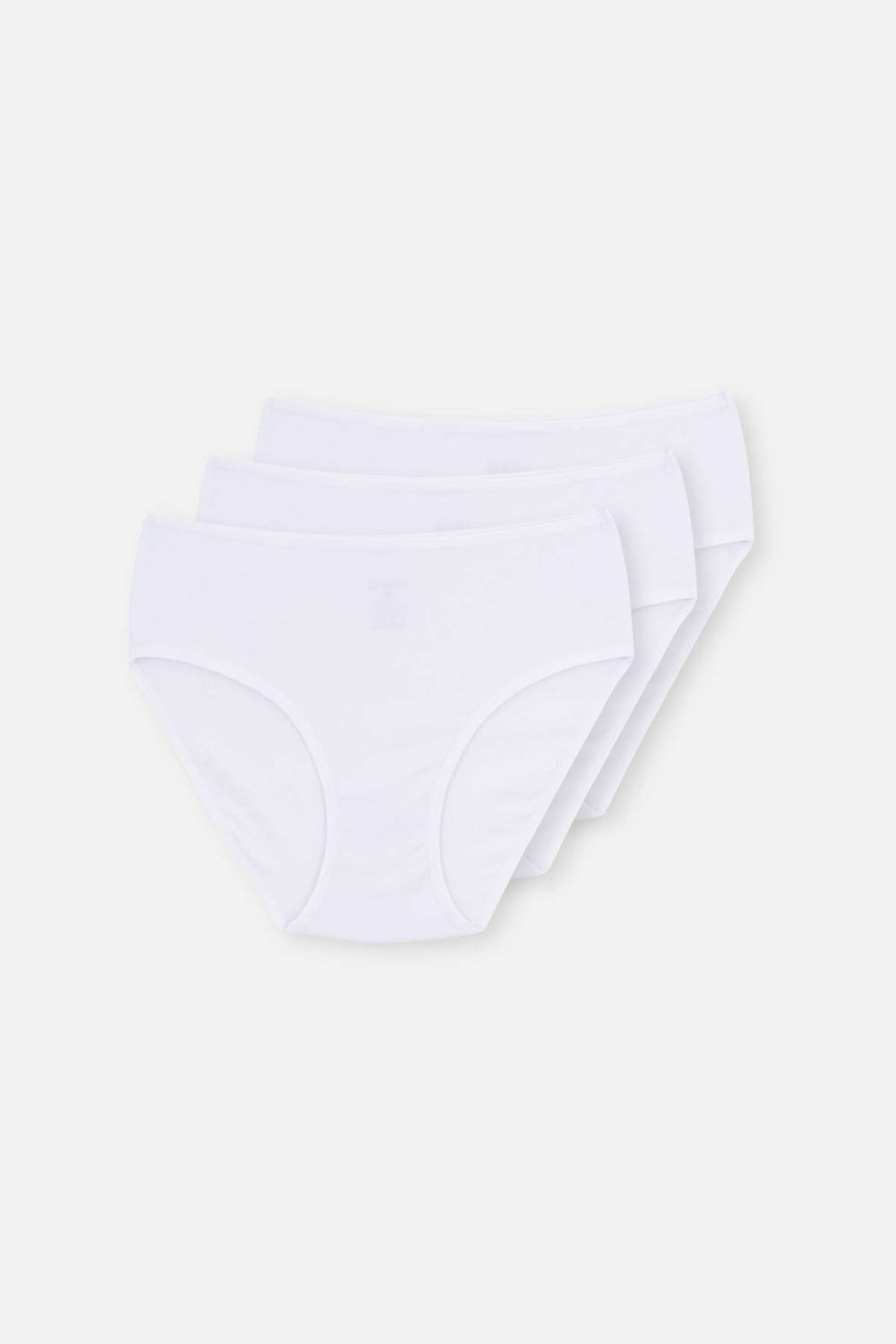 Beyaz Yüksek Bel 3'lü Slip Külot