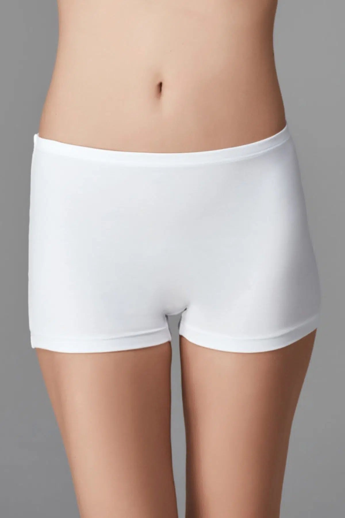 Beyaz Penye Kadın Boxer
