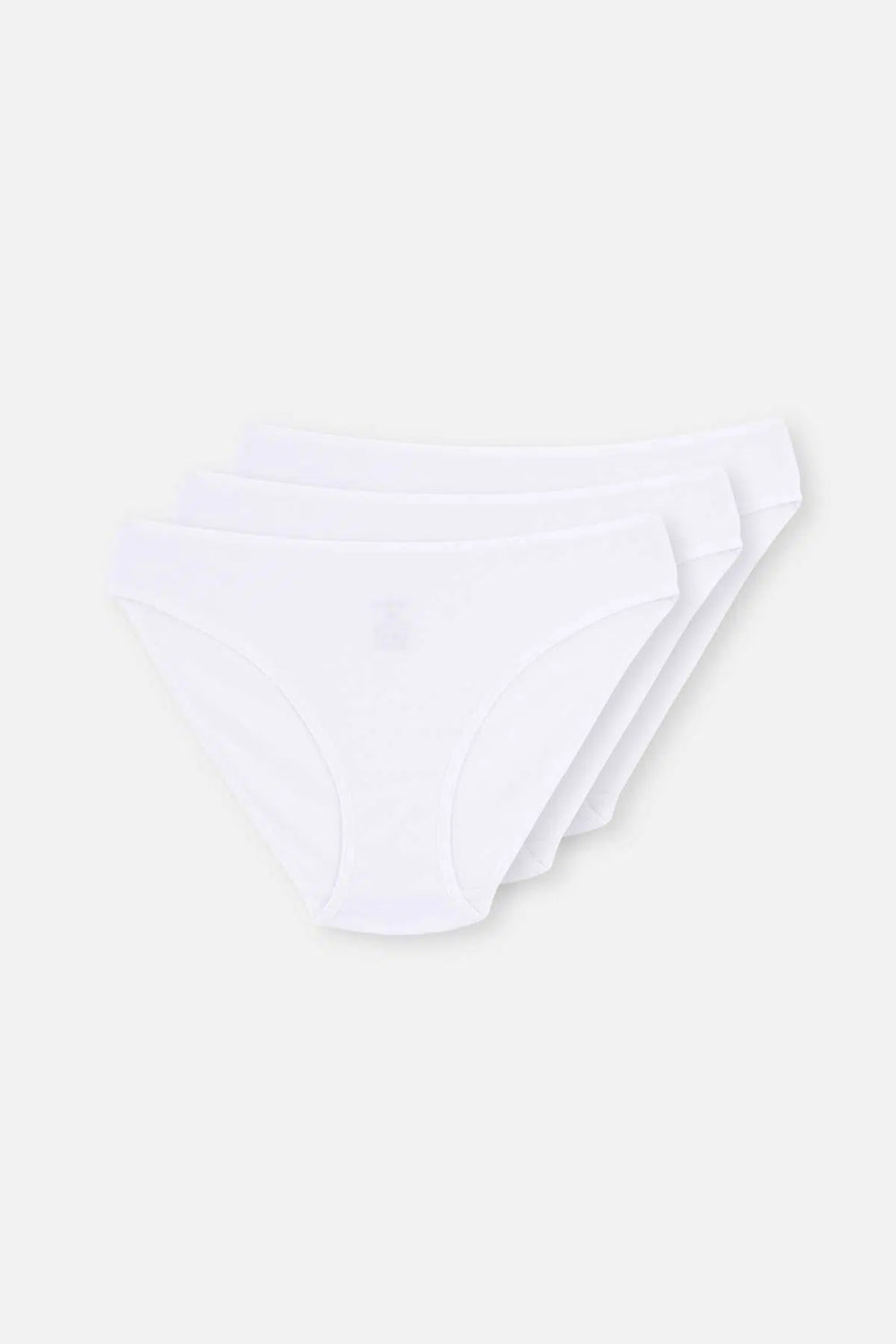 Beyaz 3'lü Klasik Kadın Slip Külot