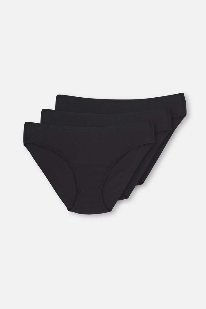 Siyah 3'lü Klasik Kadın Slip Külot