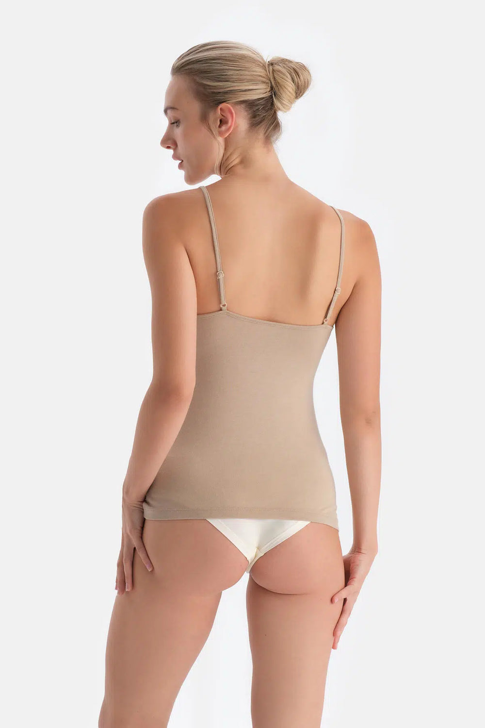 Sütlü Kahve Modal Askılı Kaşmir Atlet