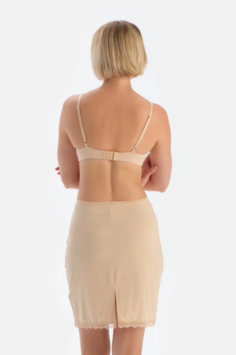 Ten Etek Ucu Dantelli Mıdı Jupon