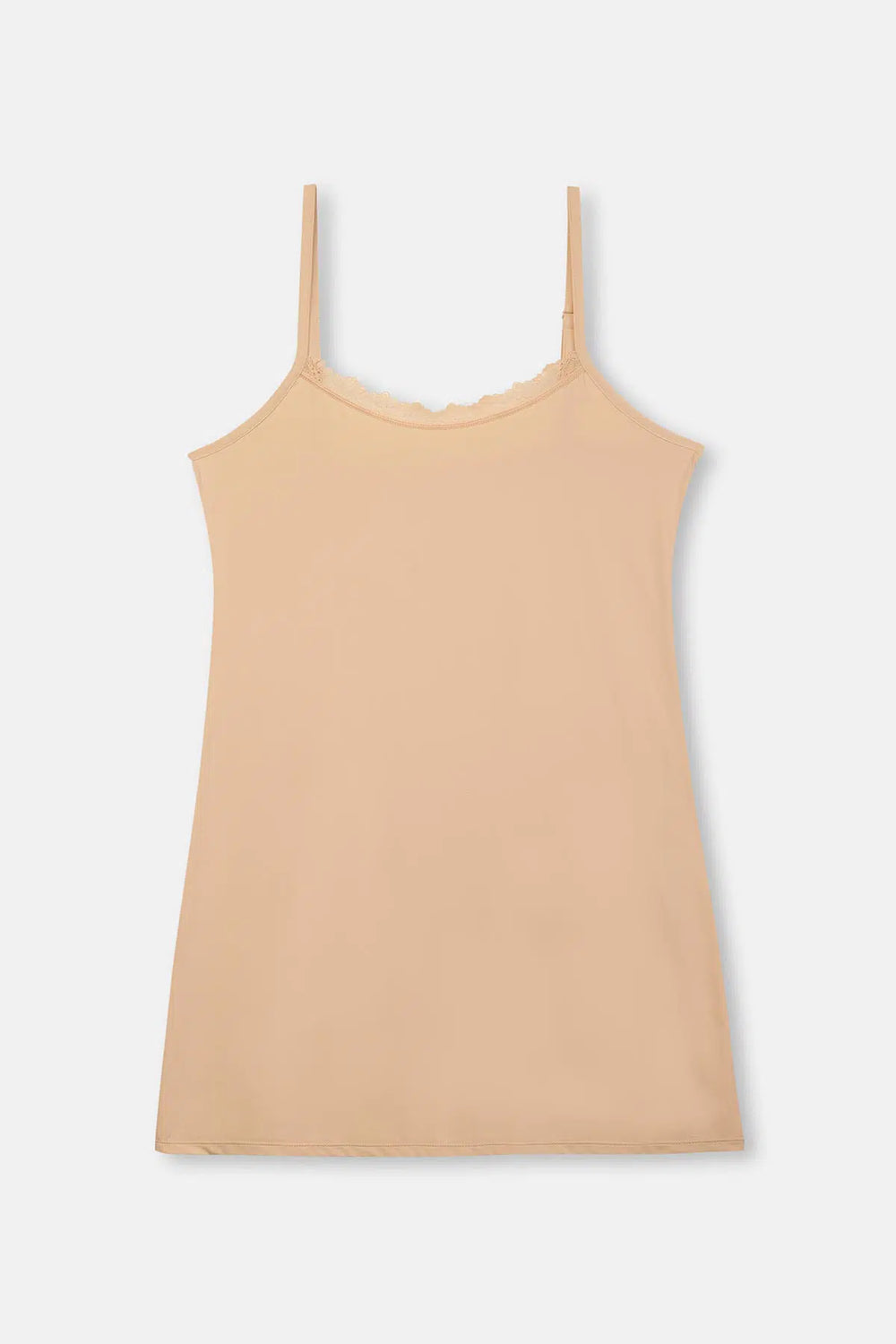 Ten Ince Askılı Dantelli Jupon Elbise