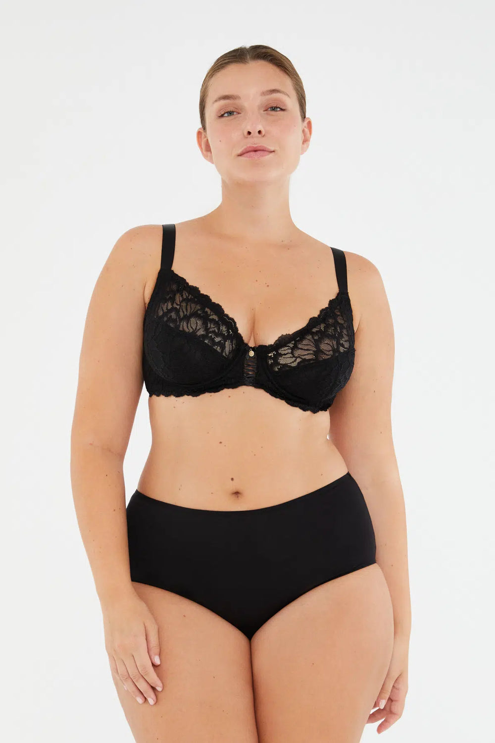 Siyah Poppy Dantel Detaylı Toparlayıcı Sütyen