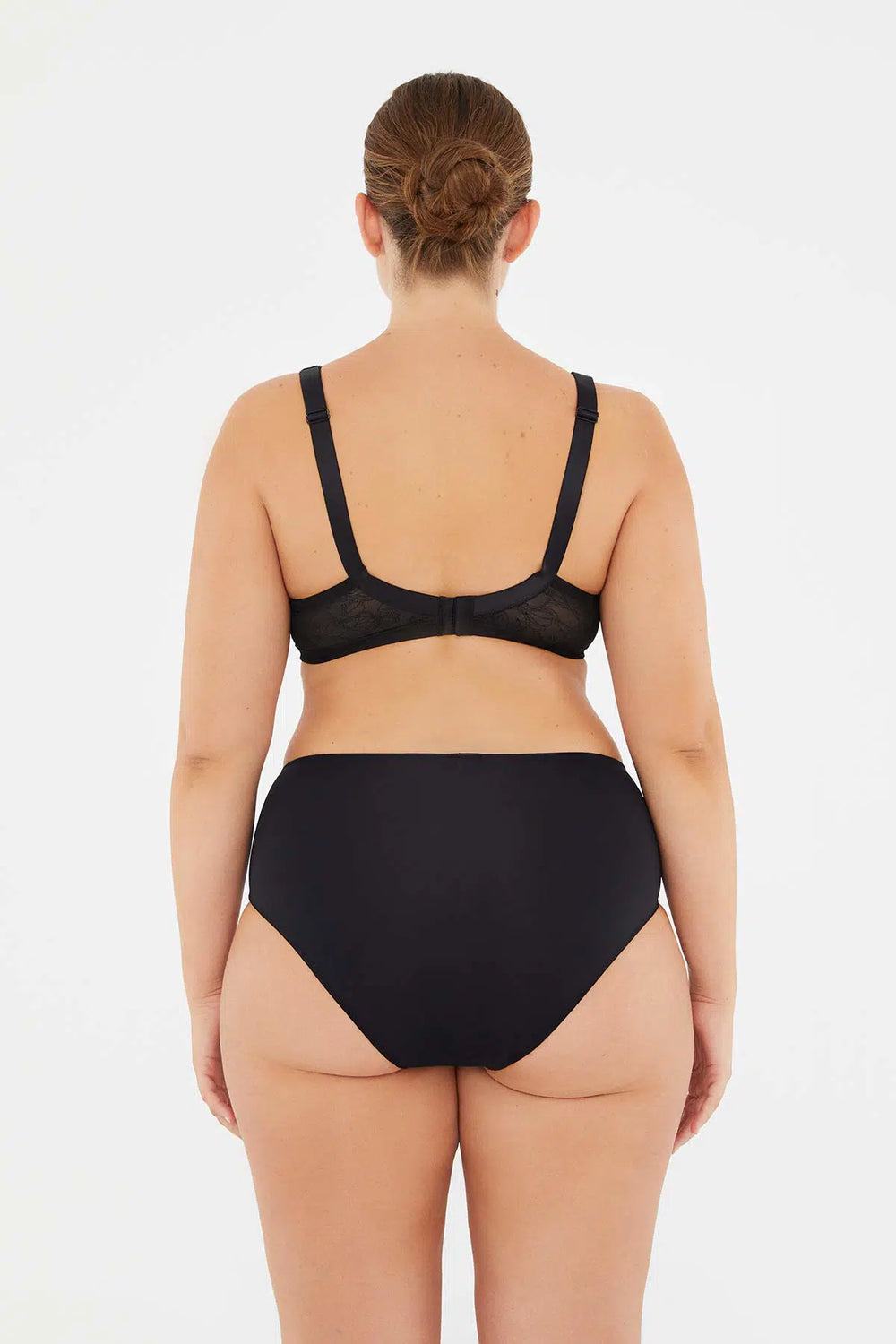 Siyah Olearıa Tül Detaylı Toparlayıcı Sütyen