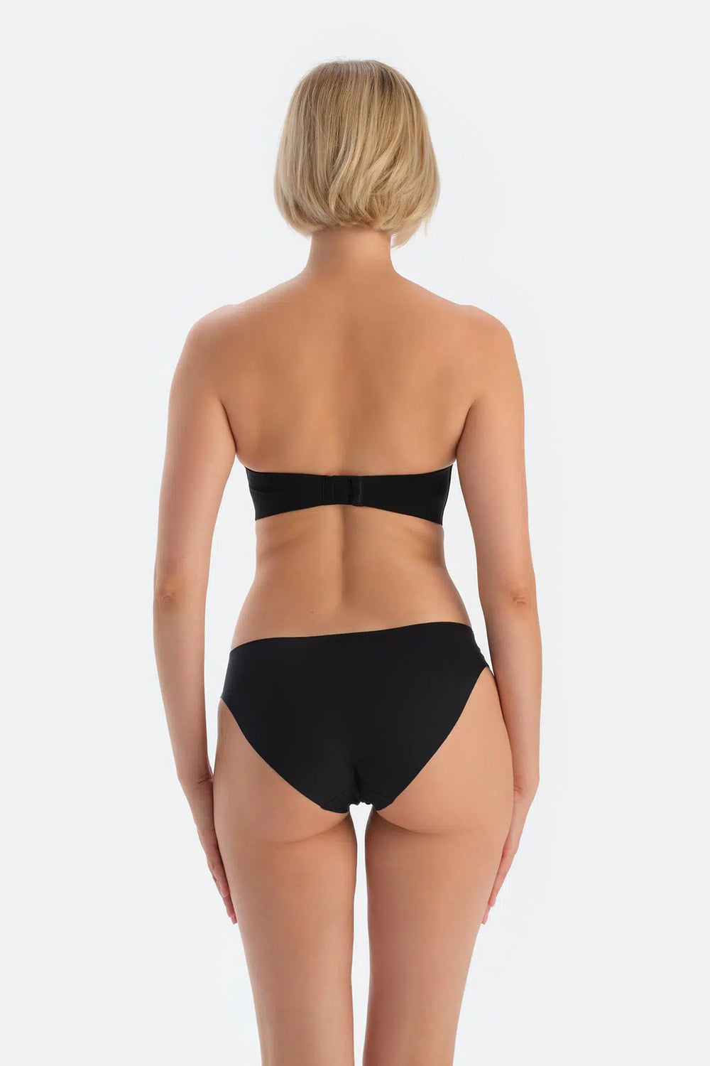 Siyah Clarıce Yarı Dolgulu Straplez Yandan Destekli Sütyen