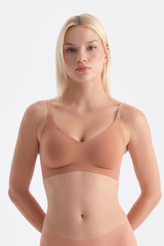 Kahverengi Linora Balensiz Dikişsiz Toparlayıcı Sütyen