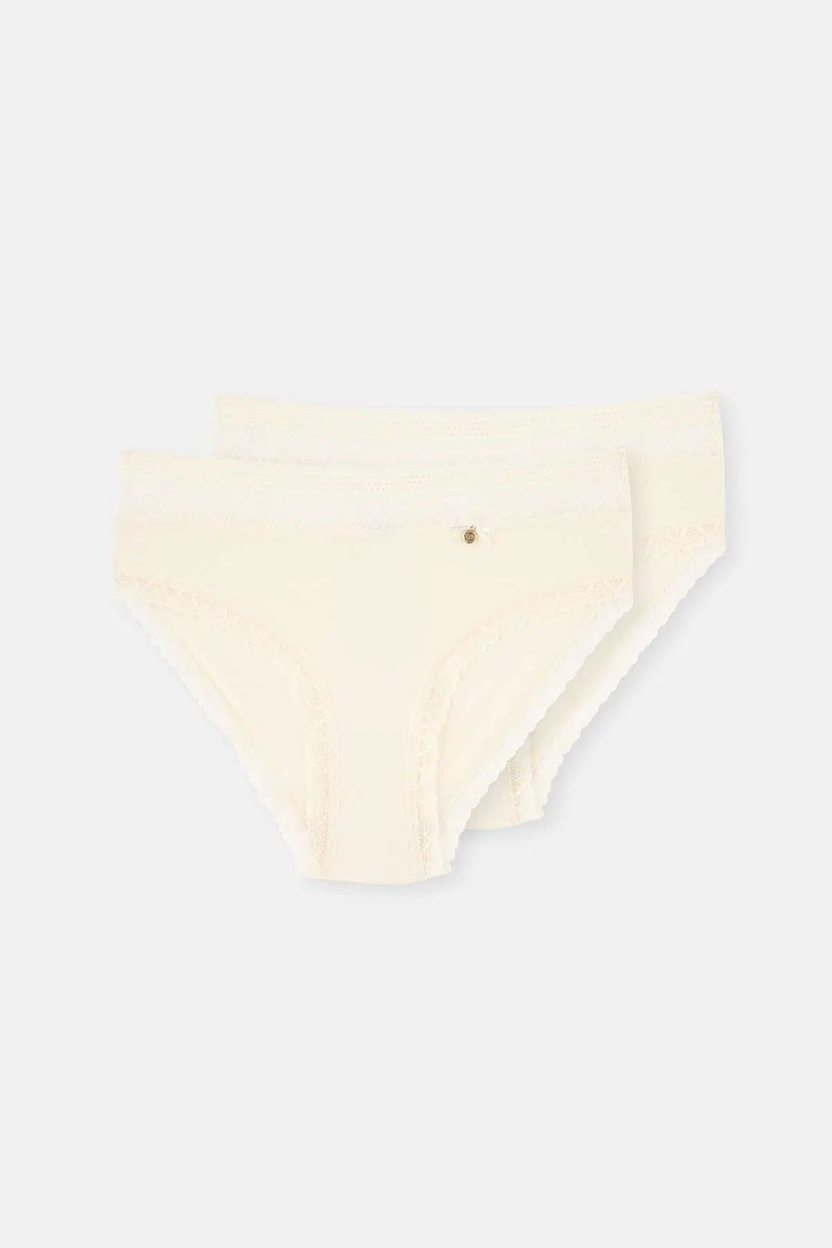 Ekru Micro Polyamıde 2'li Brıef