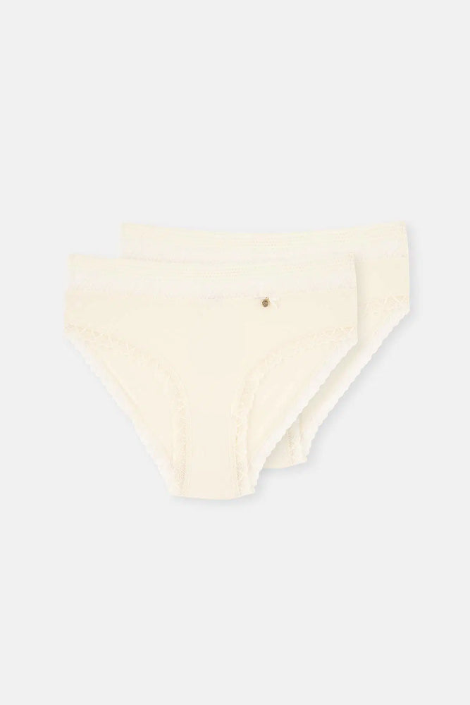 Ekru Micro Polyamıde 2'li Brıef