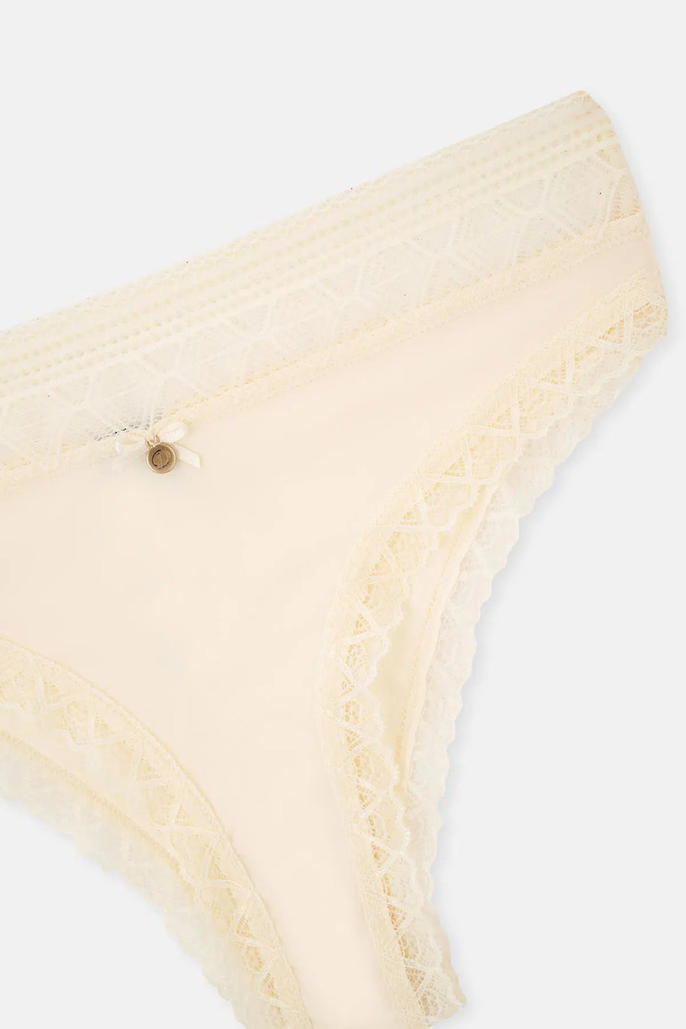 Ekru Aksesuar Detaylı Micro Polyamıde 2'li Brazıllıan