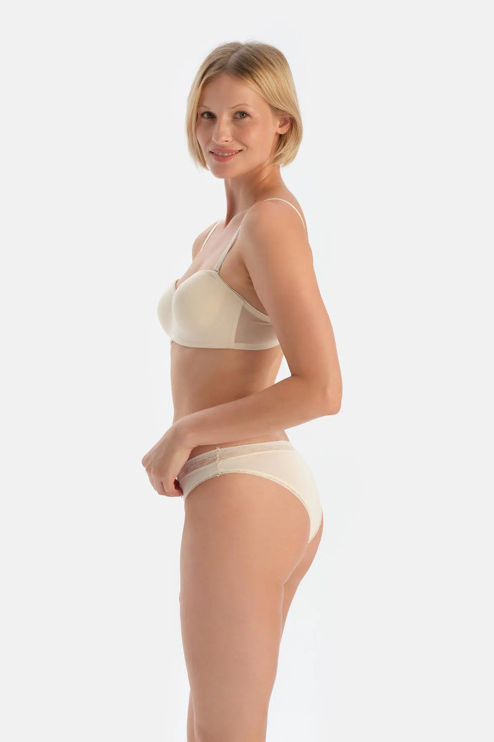 Ekru Aksesuar Detaylı Micro Polyamıde 2'li Brazıllıan