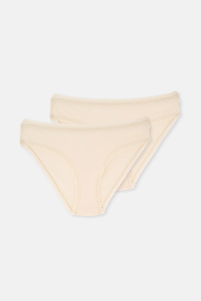 Ekru 2'li Süprem Klasik Külot