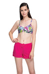 Fuşya Bağlı Kadın Deniz Şortu