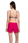 Fuşya Bağlı Kadın Deniz Şortu