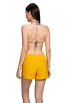 Sarı Bağlı Kadın Deniz Şortu