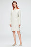 Bej Balık Sırtı Nopeli Uzun Kol Ev Elbisesi