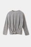 Gri Melanj Akrilik Polyester O Yaka Dökümlü Tek Üst