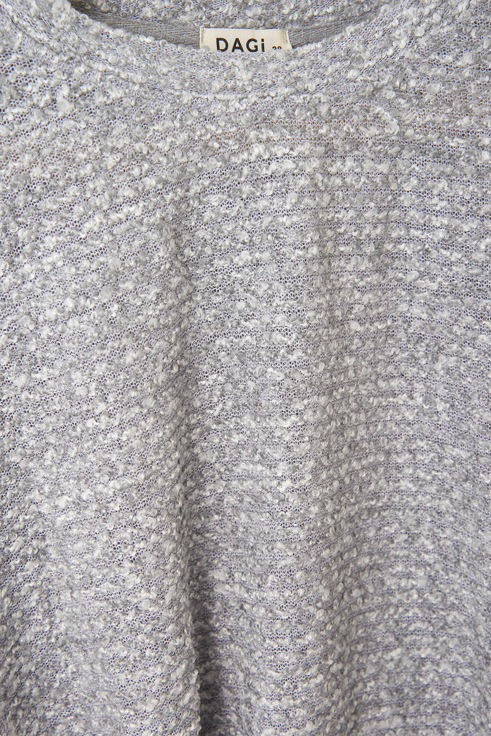 Gri Melanj Akrilik Polyester O Yaka Dökümlü Tek Üst