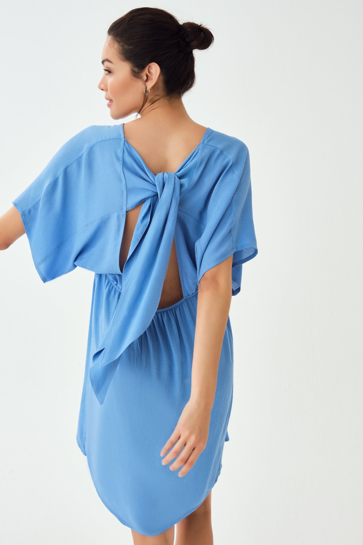 Turkuaz Krınkıl Elbise Pareo