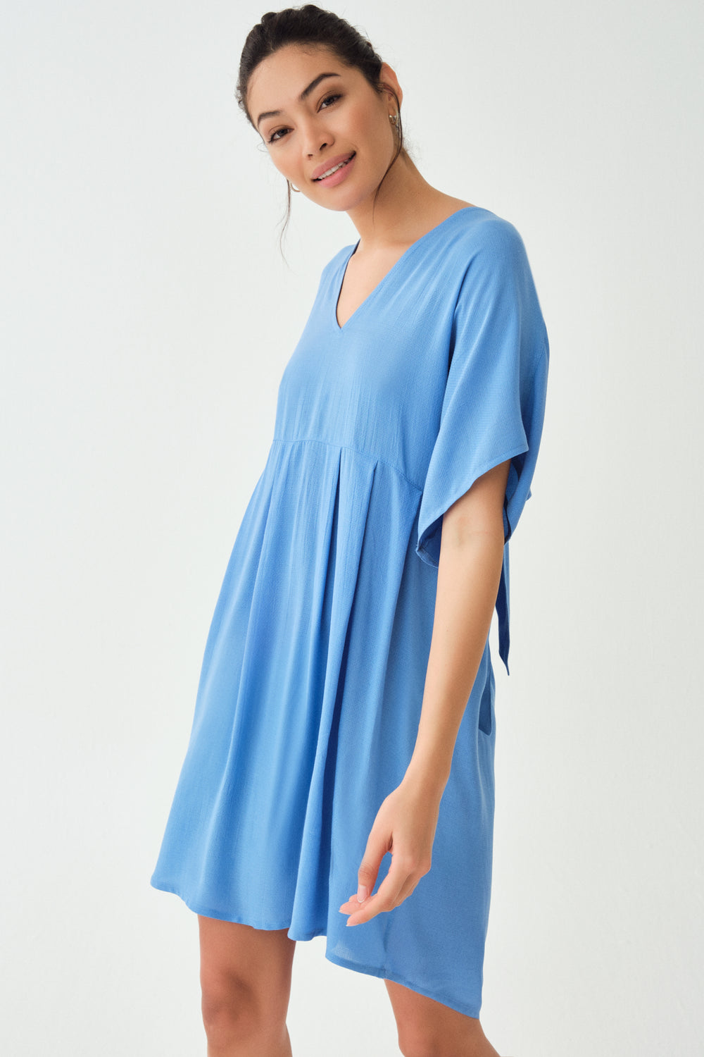 Turkuaz Krınkıl Elbise Pareo