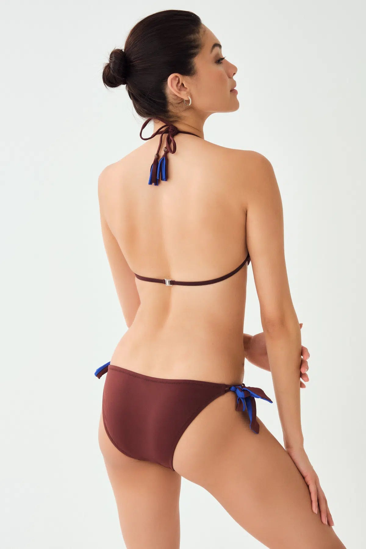 Kahve Üçgen Kaplı Bikini Üstü