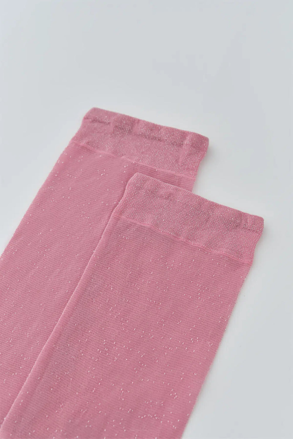 Pembe Simli Kadın Soket Çorap