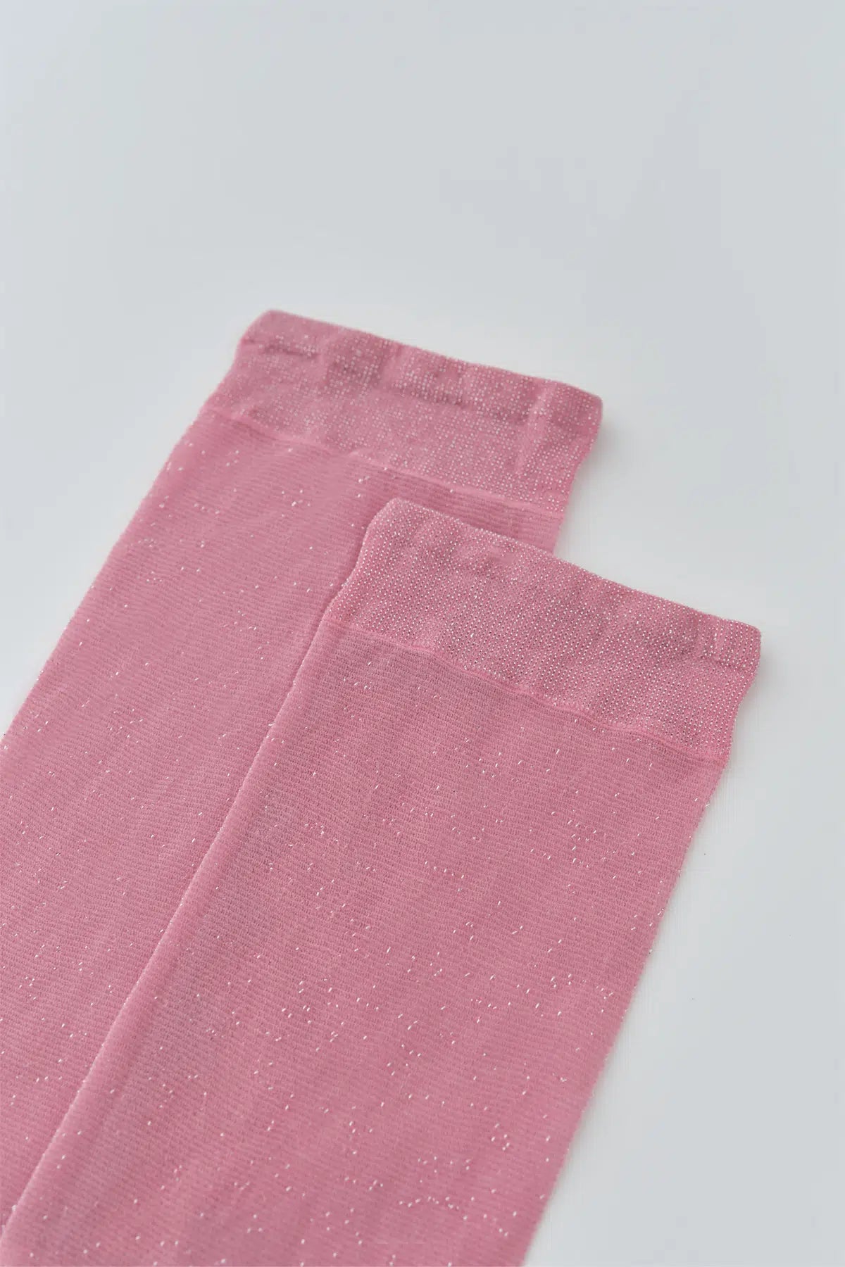 Pembe Simli Kadın Soket Çorap