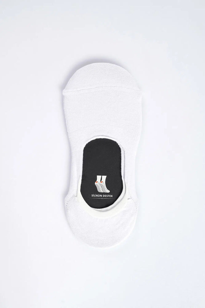 Beyaz Kadın Pamuklu Görünmez Çorap