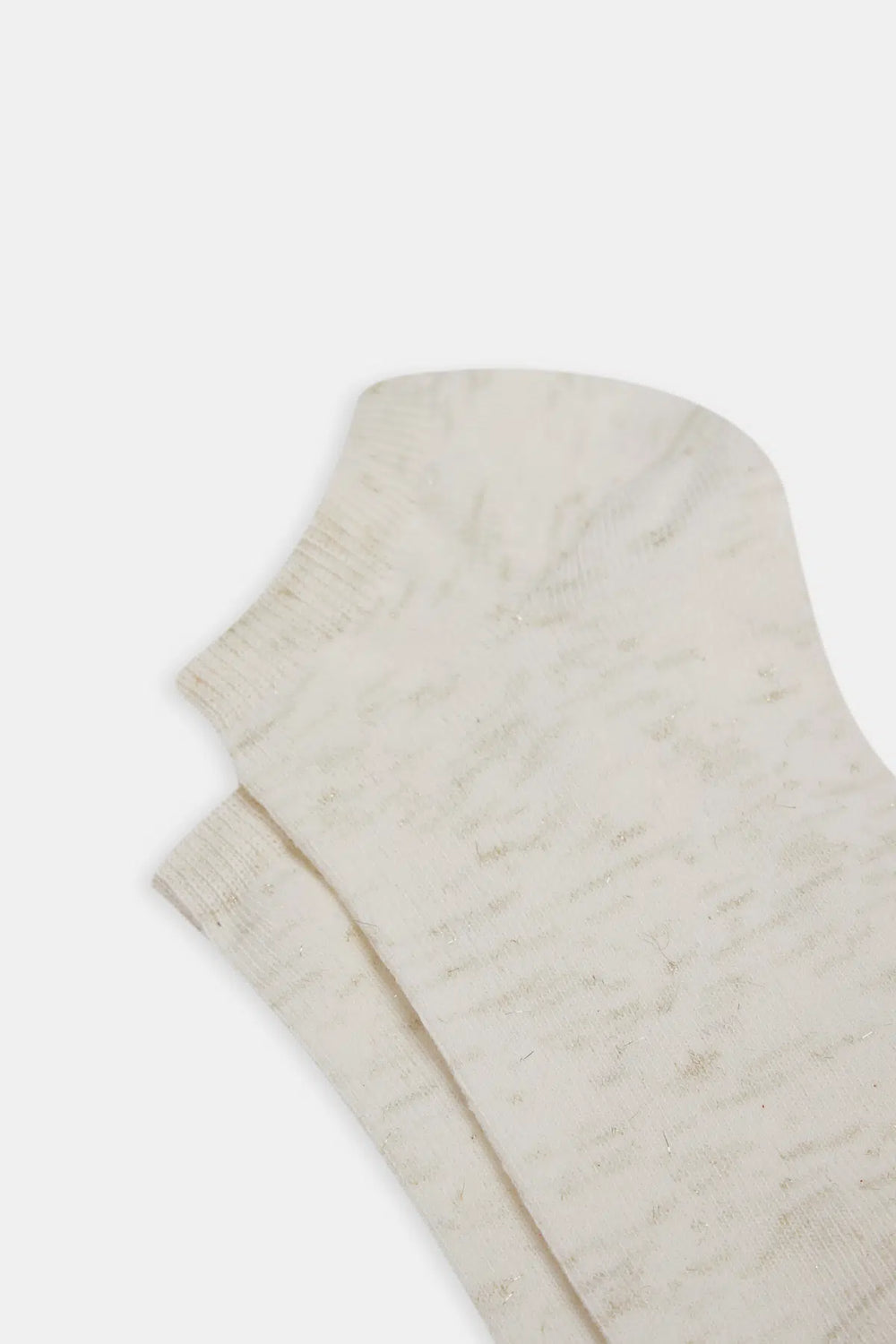 Ekru Kadın Simli Kısa Soket Çorap
