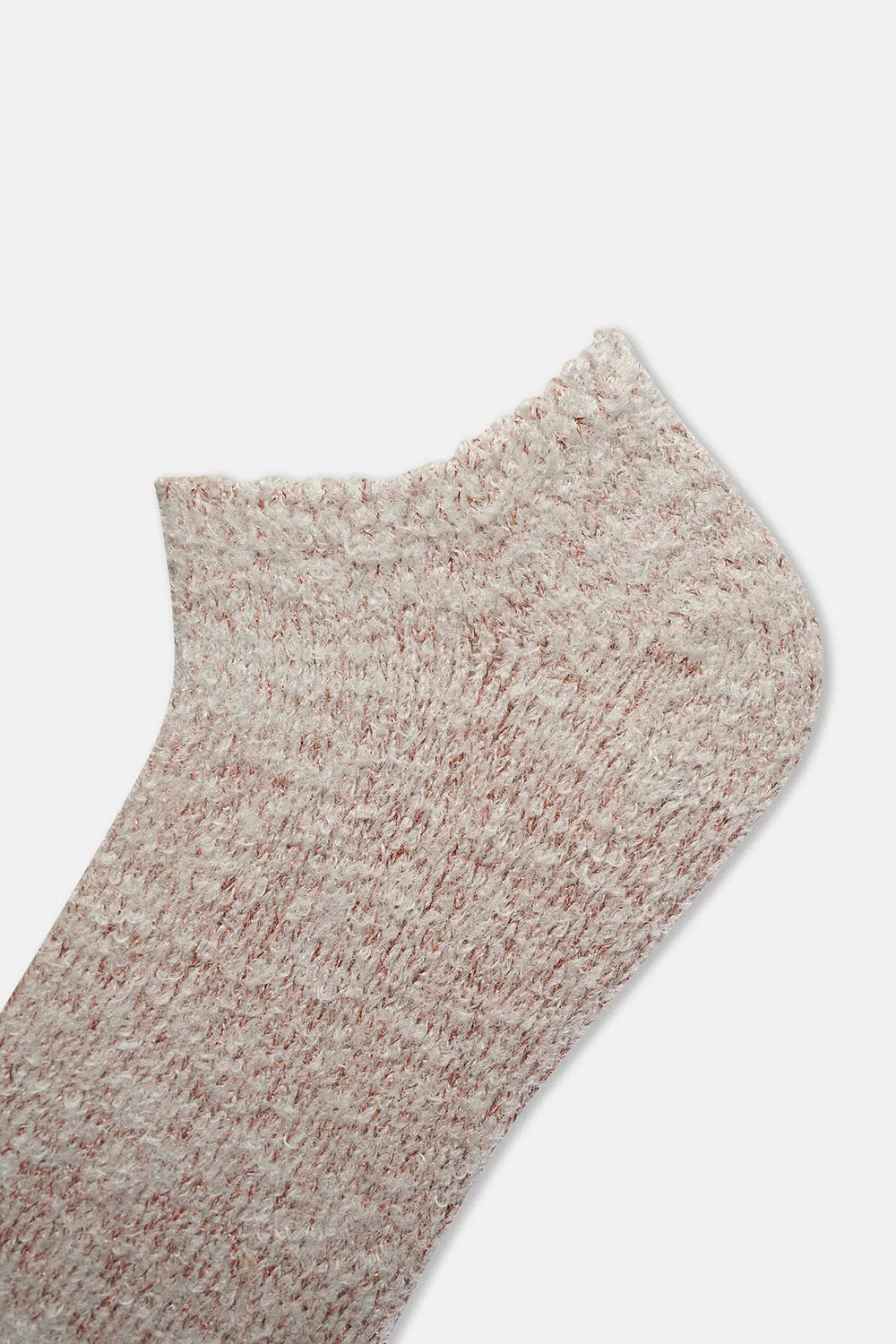 Bej Kadın Pufi Patik Çorap