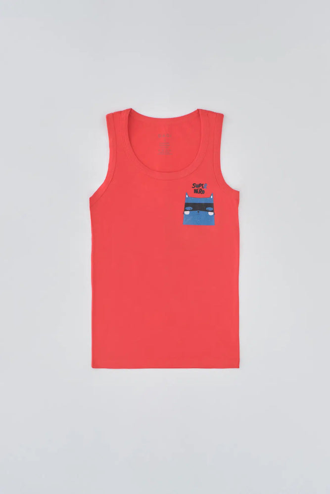 Kırmızı Compact Super Hero Baskılı Erkek Çocuk Atlet