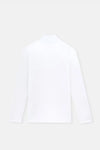 Beyaz Uzun Kol Yarım Balıkçı Yaka Üst