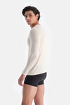 Ekru Modal Kaşmir Bisiklet Yaka Uzun Kollu Üst