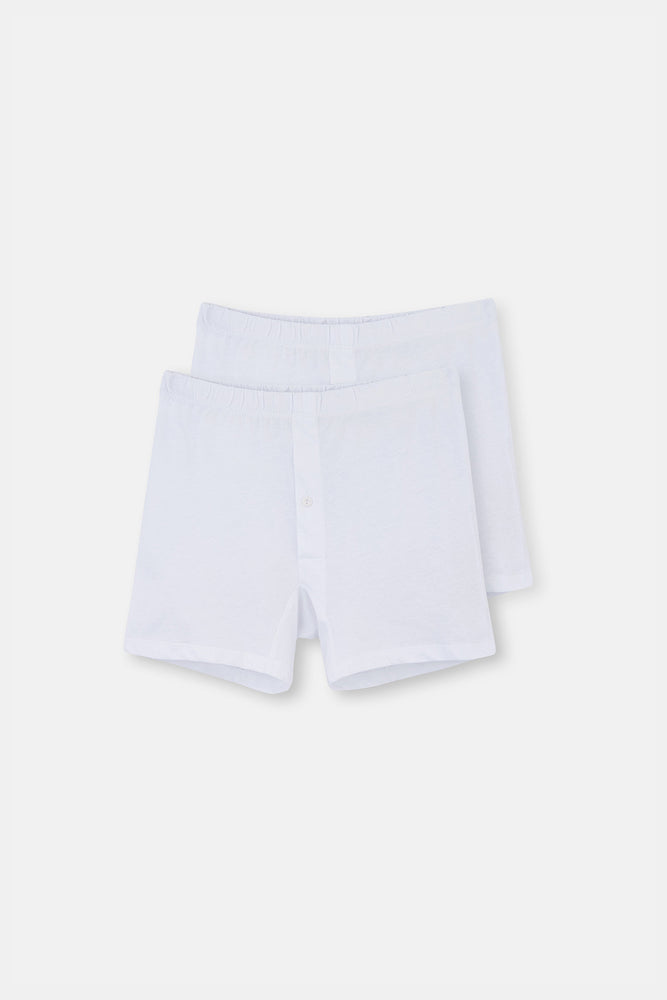 Beyaz Pamuklu 2'li Boxer