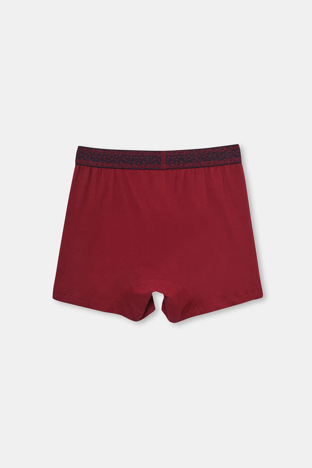 Bordo Baskılı Pamuklu Boxer