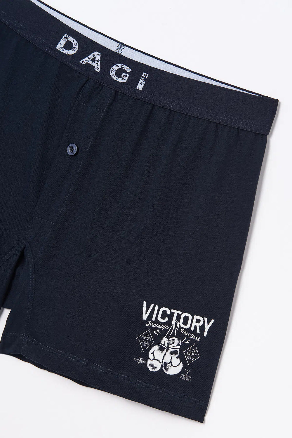 Lacivert Baskılı Pamuklu Boxer