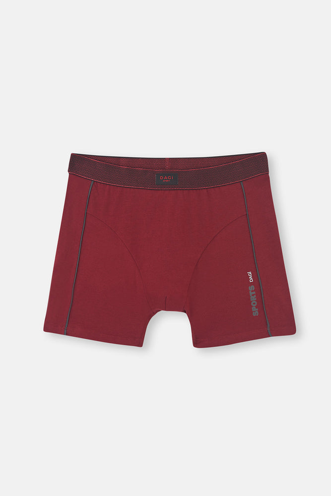 Bordo Spor Pamuklu Boxer