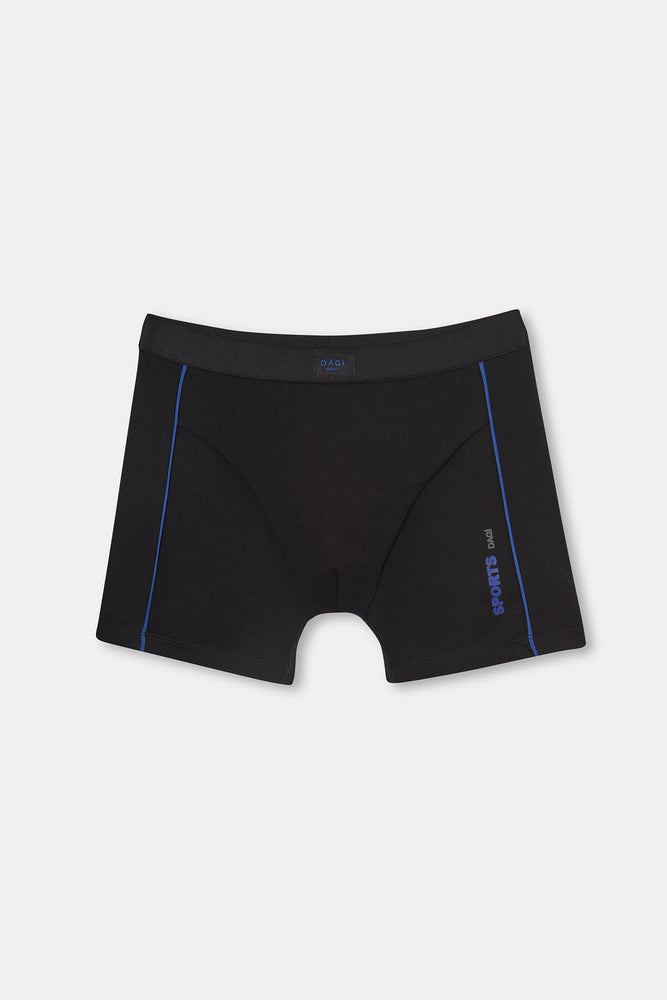 Siyah Spor Pamuklu Boxer
