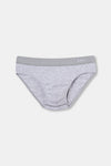 Gri Melanj Penye Compact Düz Erkek Slip Külot