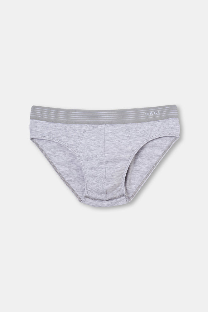 Gri Melanj Penye Compact Düz Erkek Slip Külot