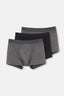 Antrasit-Siyah Compact Düz 3'lü Boxer