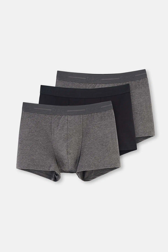 Antrasit-Siyah Compact Düz 3'lü Boxer