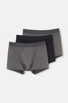 Antrasit-Siyah Compact Düz 3'lü Boxer