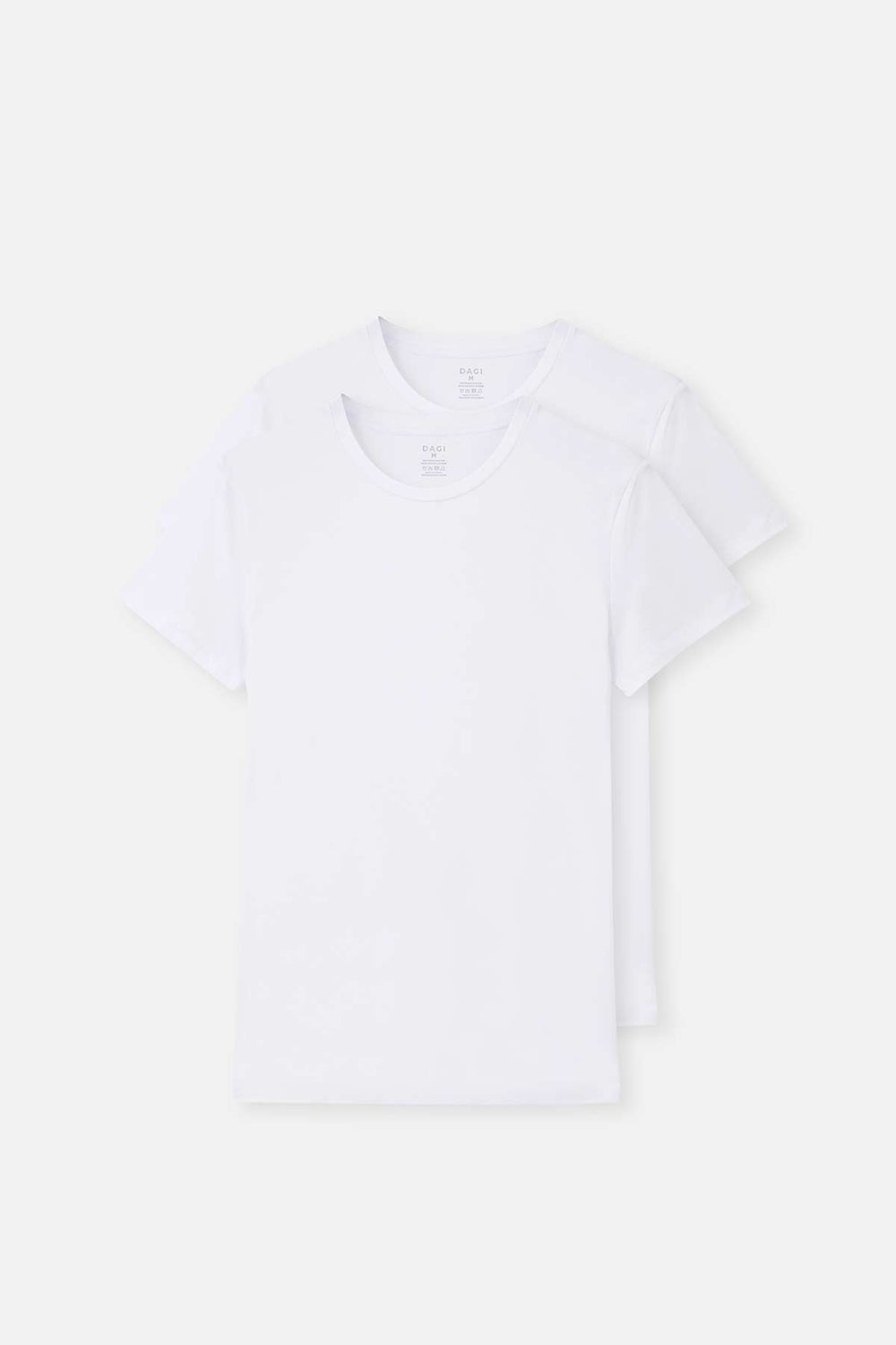 Beyaz Compact O Yaka 2'li T-Shirt