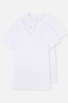 Beyaz Compact V Yaka Fanila 2'li T-Shirt